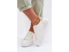 Sneakersy na platformě big star tt274805 bílé 2
