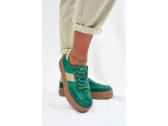 Dámské semišové tenisky big star tt274163 Zelené 5