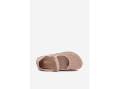Kožené semišové baleríny barefoot s páskem zazoo 10206 béžové 3