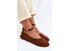 Baleríny z&nbsp;přírodního semiše big star tt274211 Camel 2