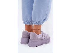 Semišové tenisky na platformě goe tt2n4054 fialové 7