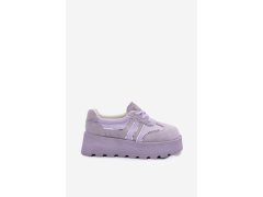 Semišové tenisky na platformě goe tt2n4054 fialové 8
