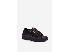 Dámské tenisky s krajkou na platformě lee cooper lcw-26-44-4479 Černé 4