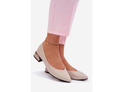 Baleríny vinceza béžové na nízkém podpatku 3