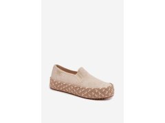 Dámské espadrilles na platformě s pletením lee cooper lcw-26-31-4332 béžové 4