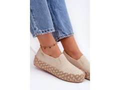 Dámské espadrilles na platformě s pletením lee cooper lcw-26-31-4332 béžové 7