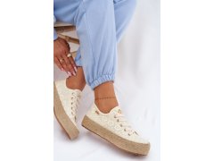 Krajkové tenisky espadryle na platformě lee cooper lcw-26-31-4328 Béžové 6