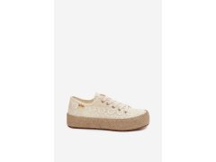 Krajkové tenisky espadryle na platformě lee cooper lcw-26-31-4328 Béžové 7