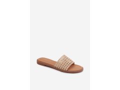Dámské ploché béžové pantofle Fendi 3