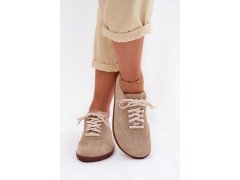 Kožené semišové dámské tenisky barefoot zazoo n1243 Béžové 6
