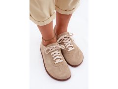 Kožené semišové dámské tenisky barefoot zazoo n1243 Béžové 8