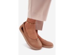 Kožené baleríny barefoot zazoo 10217 Cappucino 1