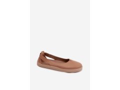 Kožené baleríny barefoot zazoo 10217 Cappucino 3