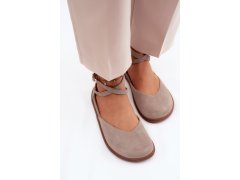 Semišové dámské baleríny barefoot s&nbsp;pásky zazoo 320 Cappuccino 3
