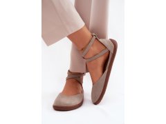 Semišové dámské baleríny barefoot s&nbsp;pásky zazoo 320 Cappuccino 5