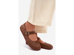 Baleríny barefoot z&nbsp;přírodního semiše zazoo 316 hnědé 1