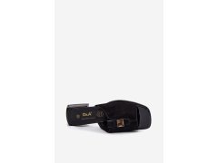 Elegantní dámské kožené semišové pantofle d&a jc61-1002 černé 2