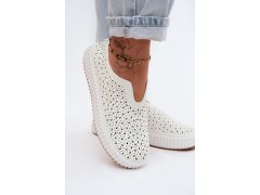 Otevřené slip-on boty na platformě bílé Glamma 4