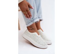 Otevřené slip-on boty na platformě bílé Glamma 5