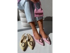 Dámské sandály na nízkém podpatku s&nbsp;ozdobou žluté Sparkle 8