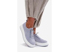 Polobotky sneakersy na platformě z přírodního semiše modré Blushy 1