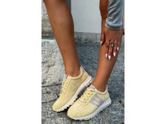Dámské sportovní sneakersy z&nbsp;přírodního semiše žluté Lovey 2