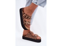 Lakované dámské pantofle na platformě se zlatými klipsy lee cooper lcw-26-35-4459l Černé 6
