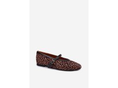 Baleríny s páskem imitace semiše leopard Camoria 3