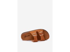 Dámské pantofle s&nbsp;přezkami camel Brigid 2