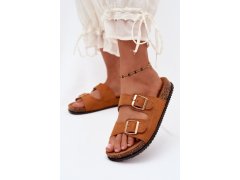 Dámské pantofle s&nbsp;přezkami camel Brigid 3