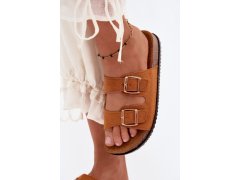 Dámské pantofle s&nbsp;přezkami camel Brigid 5