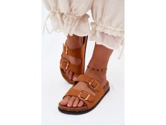 Dámské pantofle s&nbsp;přezkami camel Brigid 6