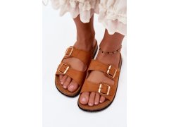 Dámské pantofle s&nbsp;přezkami camel Brigid 7