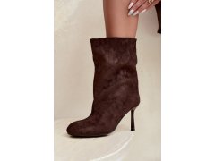 Dámské vysoké boty typu slouchy čokoládové Penrose 3