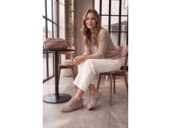 Dámské kožené semišové polobotky béžové Brindle 4