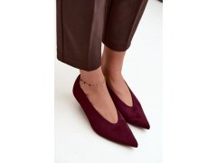 Bordové semišové lodičky na kitten heel Nuretta 3