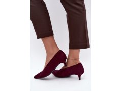 Bordové semišové lodičky na kitten heel Nuretta 6