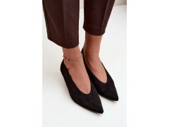 Černé semišové lodičky s kitten heel Nuretta 3