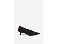 Černé semišové lodičky s kitten heel Nuretta 4