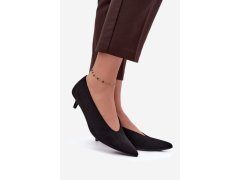 Černé semišové lodičky s kitten heel Nuretta 5
