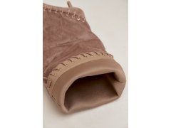 Kozačky s kitten heel z semiše s ozdobným šněrováním béžové Juletta 6