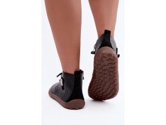 Dámské kožené polobotky barefoot černé Sireya 4