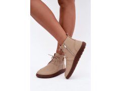 Dámské kožené barefoot polobotky s&nbsp;izolací zazoo 3077 béžové 1