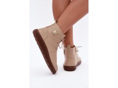 Dámské kožené barefoot polobotky s&nbsp;izolací zazoo 3077 béžové 4