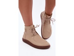 Dámské kožené barefoot polobotky s&nbsp;izolací zazoo 3077 béžové 5
