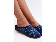 Dámské pantofle s vzorem inblu et000041 tmavě modré 8