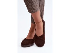 Dámské barefoot baleríny z přírodního semiše hnědé Mirelia 7