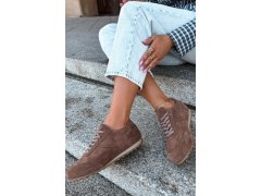 Barefoot tenisky z&nbsp;přírodního semiše zazoo n1422 hnědé 2
