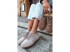 Dámské béžové barefoot boty z&nbsp;přírodní semiš zazoo N1422 3