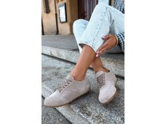 Dámské béžové barefoot boty z&nbsp;přírodní semiš zazoo N1422 4